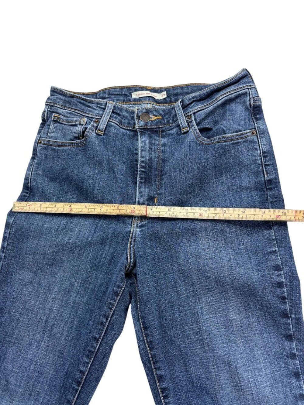 Levis 721 High Rise Skinny Jeans W29 L30 Blue Denim Womens Stretch Casual - Picture 7 of 10